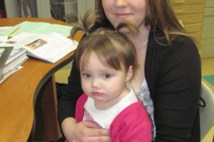 Seventeen-year-old Kiersta Moore had her daughter, Makaylie, last year as a junior in high school. She said it has been a long, tough road, but rewarding as well.