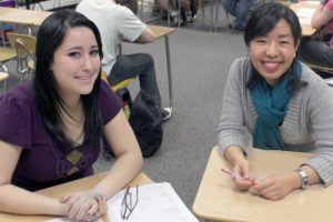 Nani Sasaki (left), a junior at Washougal High School, is organizing a live music concert to benefit the victims of the recent earthquake in Japan. She was inspired to pursue the project after discussing the issue during her Japanese studies class taught by Shoko Fuchigami (right). The concert will be held Friday, June 17, at Coffee Revolution inside River Rock Church in Camas.