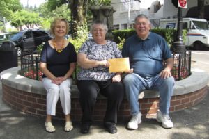 Janet Smith (left) and Ethel Boggs (center), were among the members of the Washougal High School Class of 1960 who made contributions that totalled $4,000 for the Washougal Schools Foundation.  WSF President Ernie Suggs (right) accepted the donation on Wednesday.