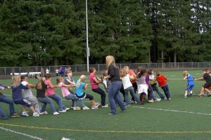 Students at Lacamas Heights Elementary School in Camas participate in a tug-of-war as part of the school's annual Sport-A-Thon.  The event raised $7,500, which will go toward student and family activities at the school.