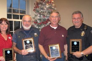 City of Camas employees who received special recognition during a recent luncheon include (left to right) Kari Murphy, Cal Hittle, Paul Hargrave and Doug Norcross. Not pictured: Susan Strohschein.