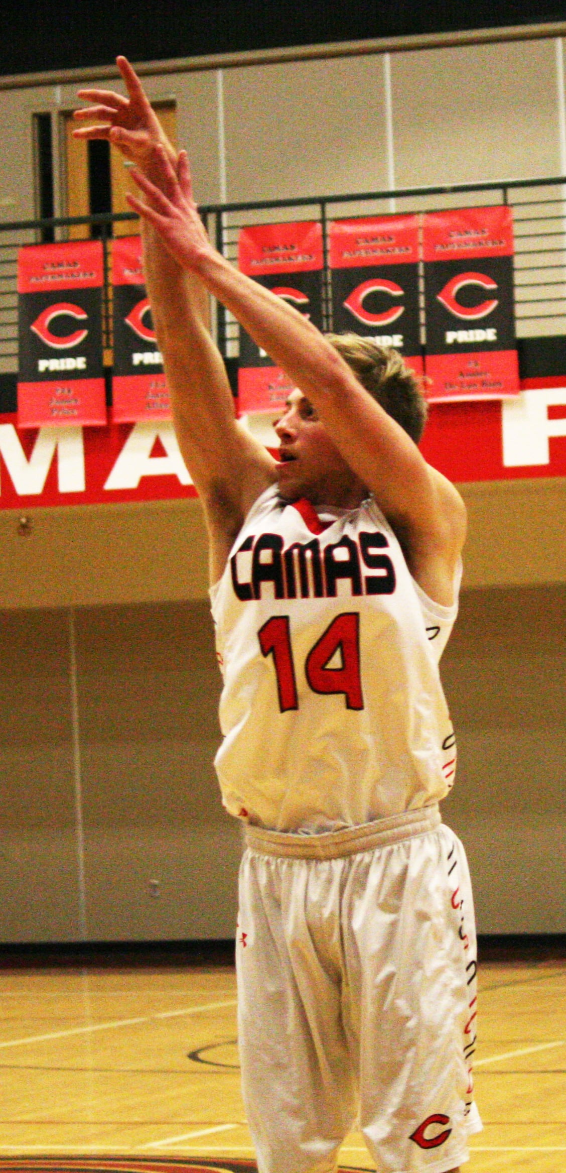 Jayce Allen sinks a three.