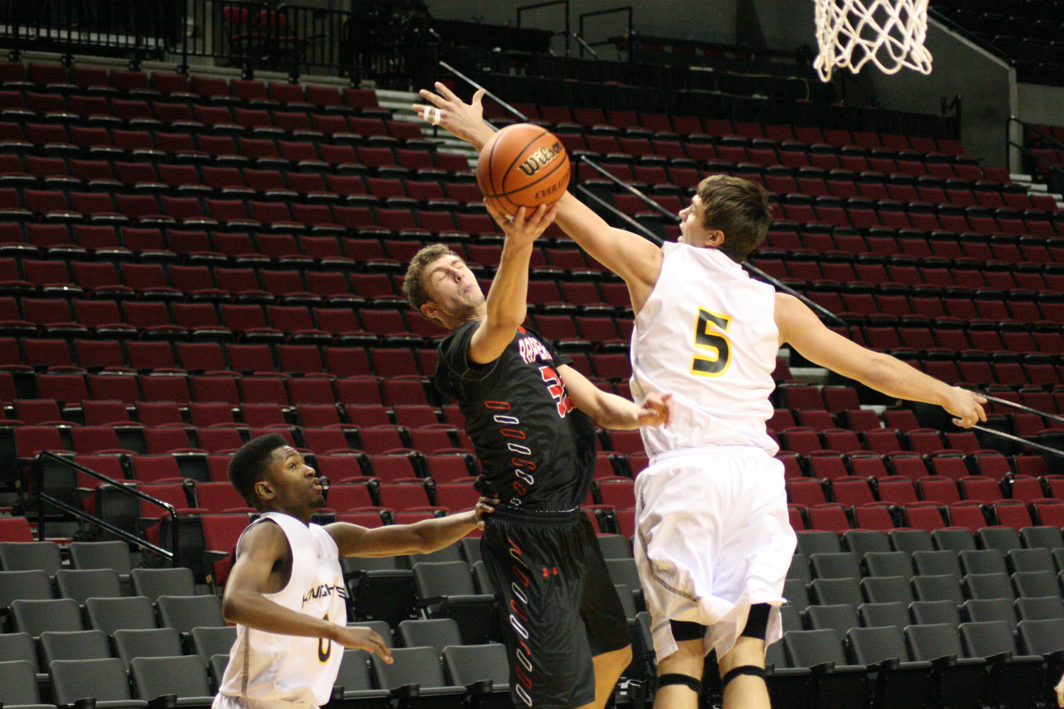 Trevor Jasinsky maneuver around the defender.