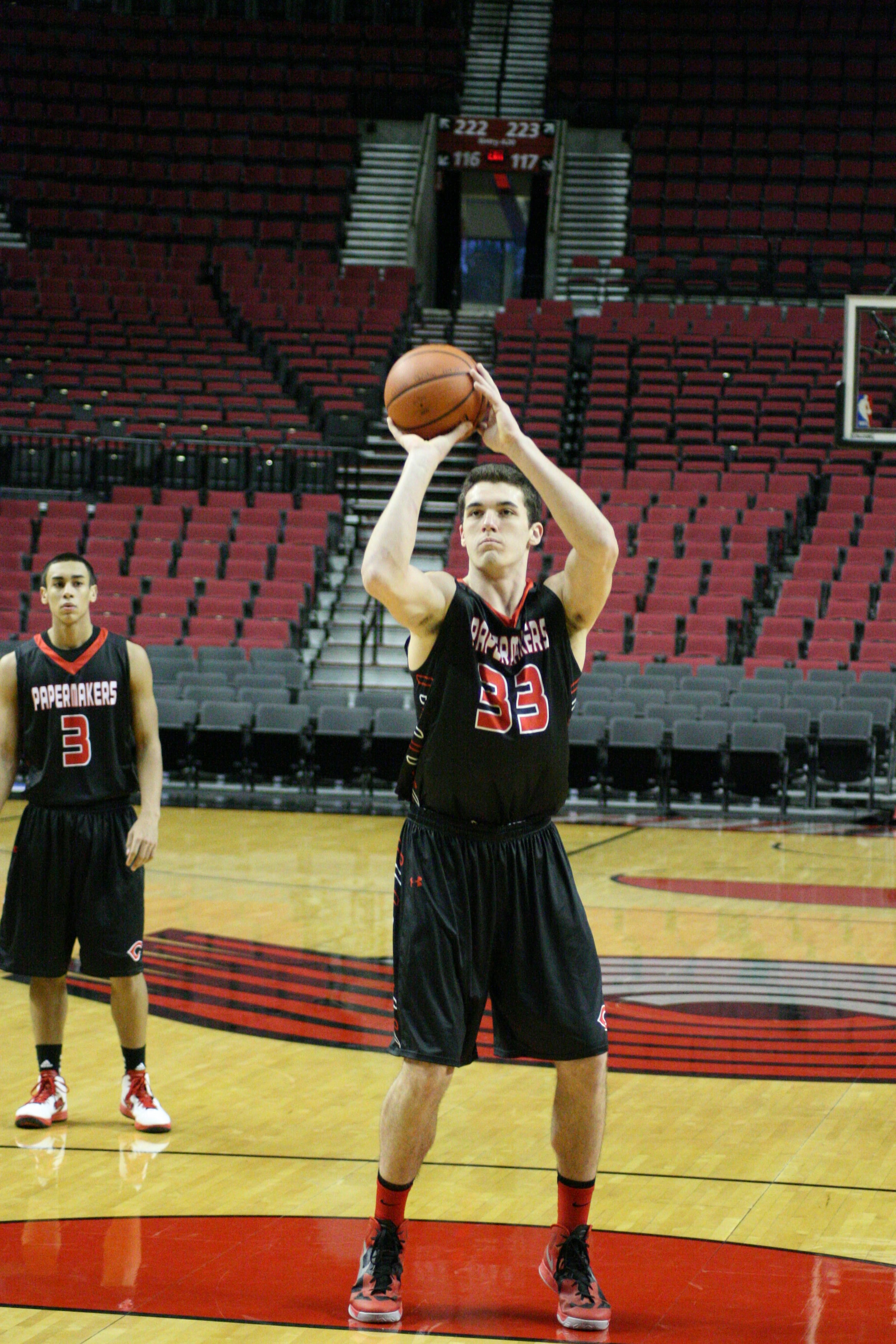Nick Lopes makes a basket from the foul line.