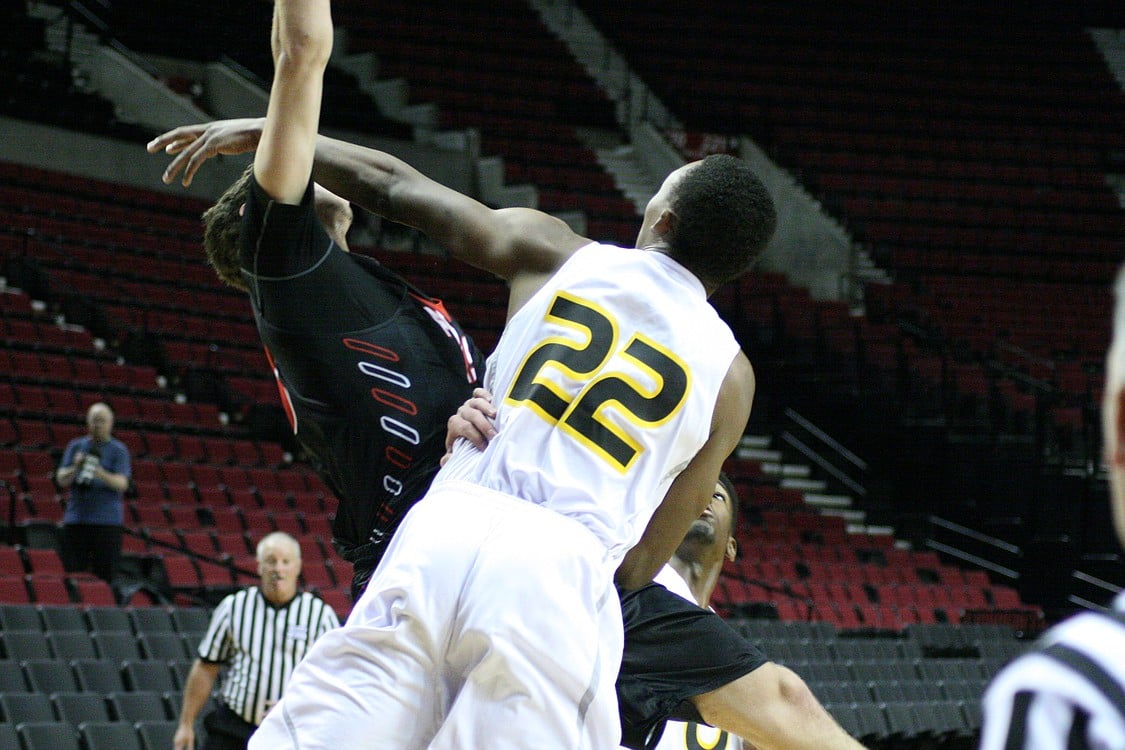 Trevor Jasinsky takes a hard foul.