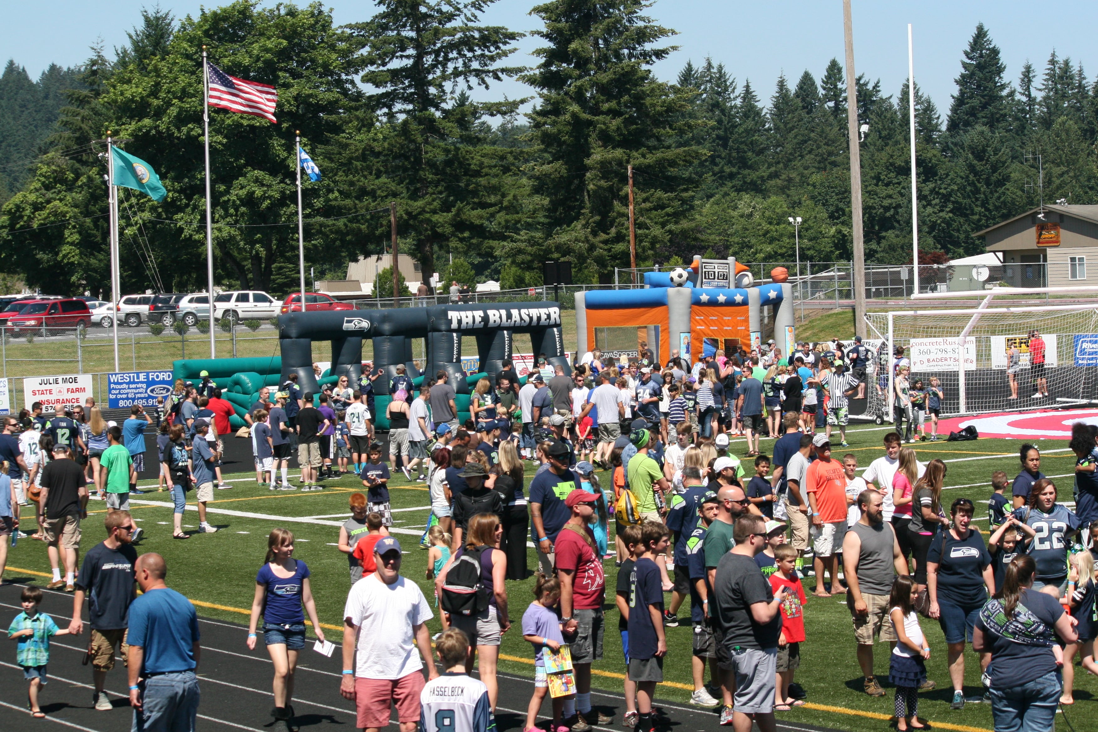Seattle Seahawks Play 60 Family Fest at Doc Harris Stadium, in Camas.