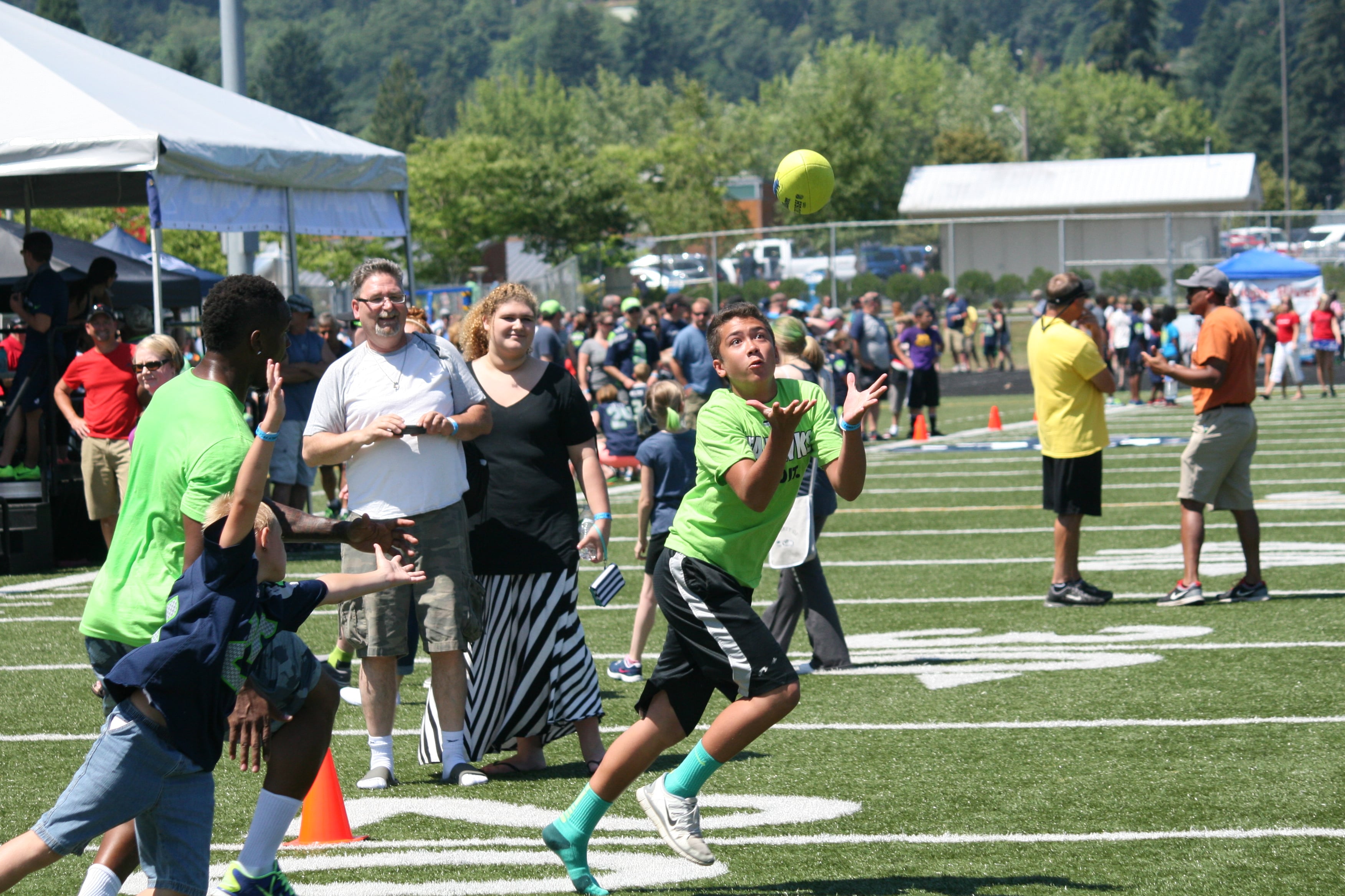 Seattle Seahawks Play 60 Family Fest at Doc Harris Stadium, in Camas.