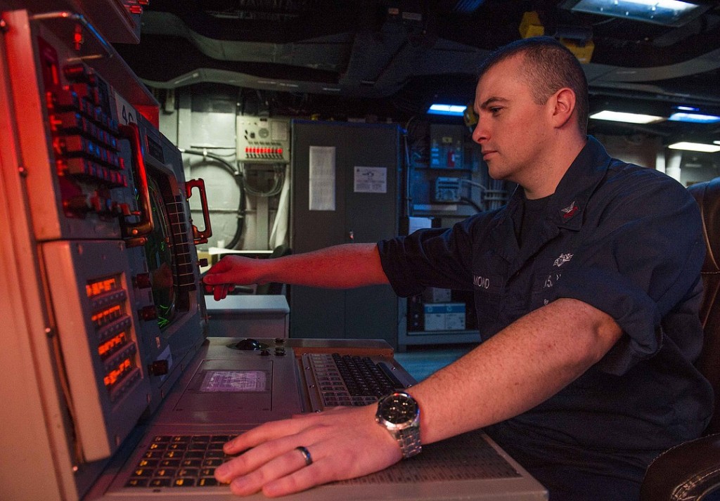 Photos courtesy of Joe Bishop/U.S. Navy
Petty Officer Aaron Almond has been aboard the  USS Boxer since May as a part of the Amphibious Squadron ONE, which can perform its mission on aircraft, surface ships, submarines, ashore and with special warfare combat crews.