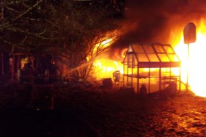 Emergency crews battled a house fire on Saturday at 3526 N.E. 222nd Ave., in unincorporated Camas.  Occupants reported hearing a loud noise come from the basement, and seconds later smoke filled the home. The 3,600 square foot house and basement was a total loss.