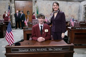 Kyle Metscher served as a page for Sen. Ann Rivers (R - La Center) recently. The Senate Page Program is an opportunity for Washington students to spend a week working in the Legislature.