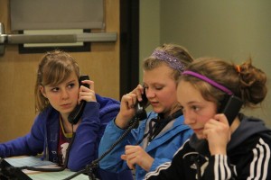 Student volunteers phone patrons in the Camas School District seeking pledges to support the local grant programs. The 10th annual phone-a-thon raised $22,000.
