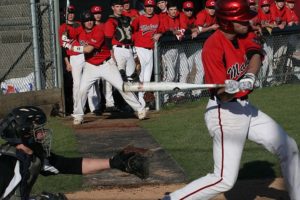 McKinley LeFore ropes a single with two outs to continue the inning for Camas against Prairie. Connor Heredia (on deck) delivered an RBI double to deep center to give the Papermakers a much needed insurance run in a 2-1 victory.