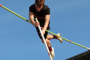 Adam Thomas and his Washougal teammates represent their hometown during the Panther Twilight track and field meet Friday, at Fishback Stadium.