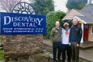 Drs. Dave and Tom Stinchfield of Discovery Dental, in Washougal, are challenging participants in Saturday's Student Stride for Education 5K run to "Beat the Docs." Both men, avid runners, will be wearing their Stride shirts with a red target on their backs. Any runner who can pass both doctors and cross the finish line ahead of them will be rewarded.