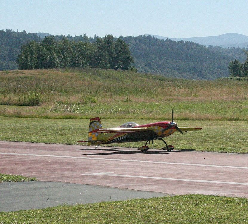 Joiner (not pictured) lands his Pilot Extra 330 at the Fern Prairie Modelers Airfield, located in the Port of Camas-Washougal. The landing strip is made out of recycled materials from the Georgia Pacific paper mill in Camas.