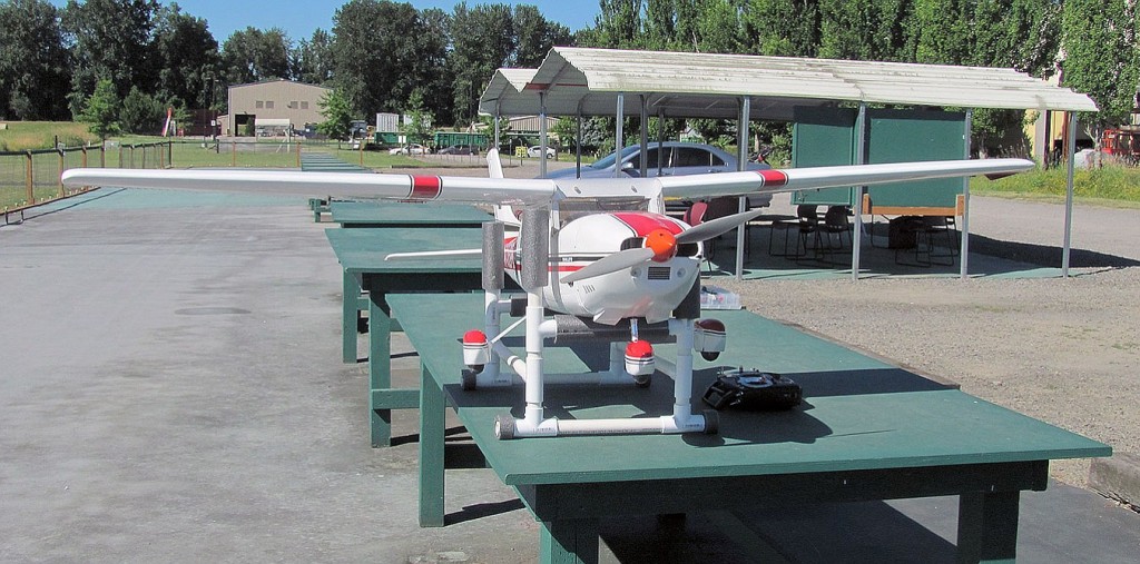 Brewster is a former pilot who enjoys building model airplanes, including this one.