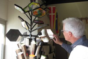 "Earth," a steel and glass sculpture created by Sharon Agnor, will be installed and dedicated during a ceremony on Tuesday, at 4 p.m., at the state Route-14 pedestrian tunnel. The piece is approximately 8 feet tall and 32 inches wide.