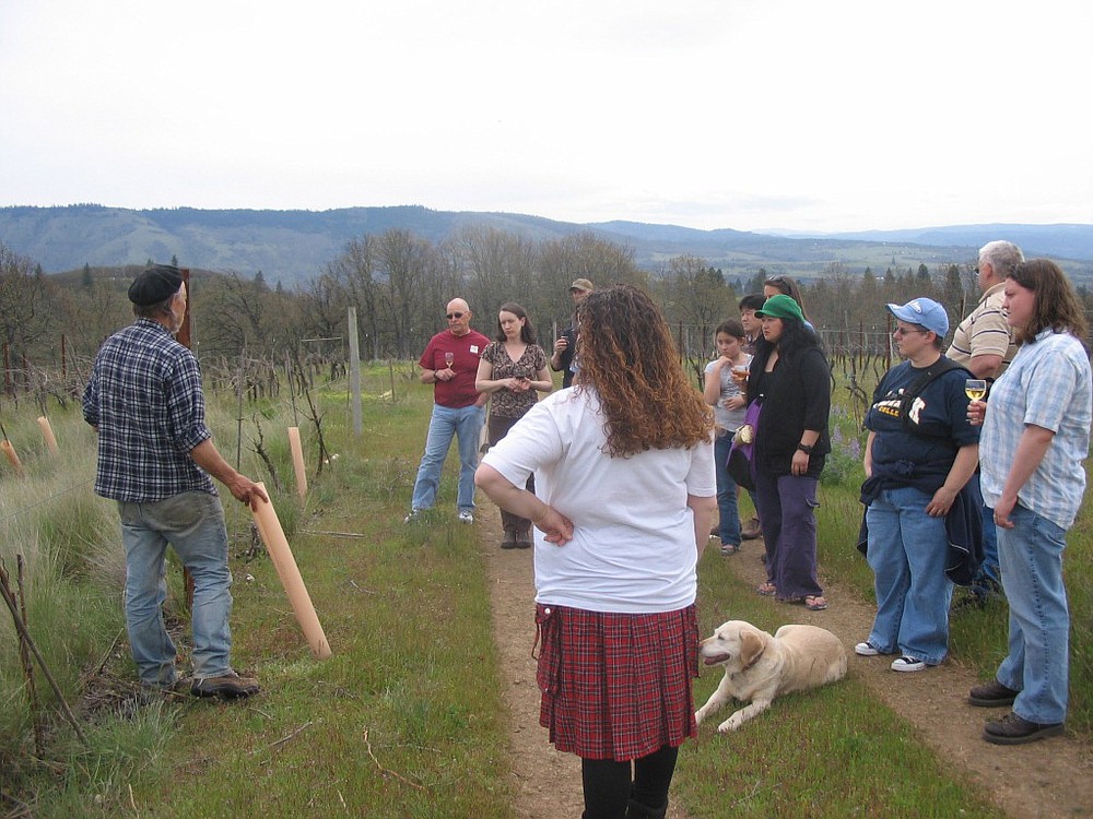 Dobson gives a tour of his Lyle vineyard.