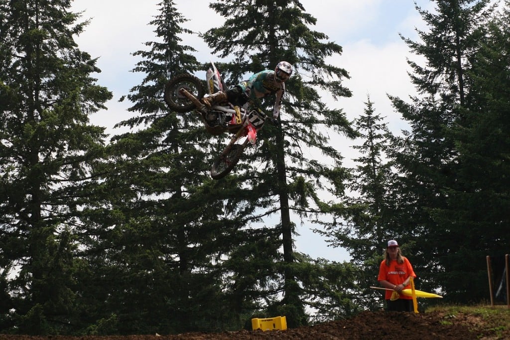 Eli Tomac soared to victory in both 250 class motos Saturday, at Washougal Motocross Park. To see more photos from the Washougal National, visit www.camaspostrecord.com.