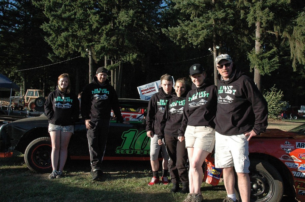 The Ruth Racing team of Washougal competes in stock car racing each week from May through September. Pictured (from left to right): Sherry Totten,  Brad Ruth,  Blake Berten, Robyn Ruth, Shawnette Driskell and Scott Ruth.
