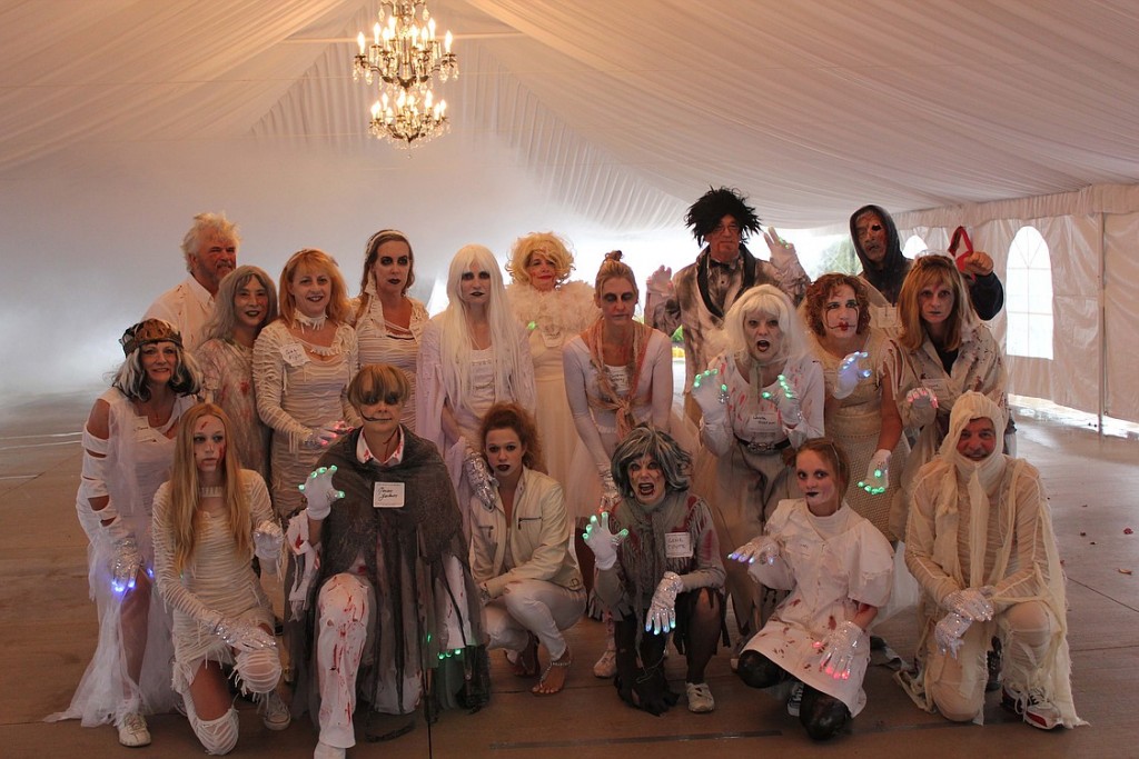 Contributed photo
"Thrill the World," dancers pose for a picture in full zombie regalia before last year's performance at Camas Meadows the Saturday before Halloween.