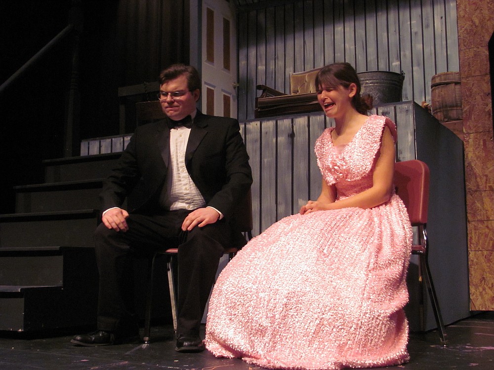 Horace Vandergelder (Jacob Lively) refuses to give his niece Ermengarde (Tabitha Hearn) permission to marry the man of her dreams.