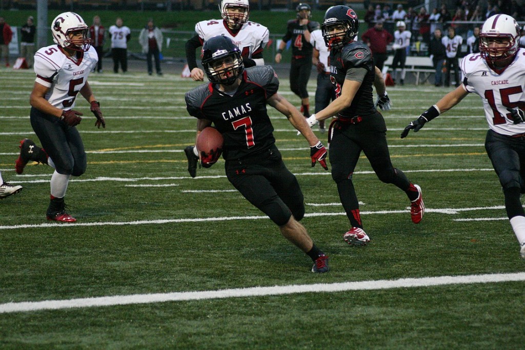 Senior running back Nate Beasley racked up 217 rushing yards and five touchdowns in the first half.