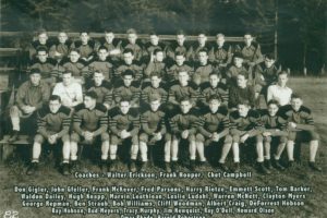 Members of the 1937 Camas High School football team included Don Gigler, John Gfeller, Frank McKever, Fred Parsons, Harry Rietze, Emmett Scott, Tom Barker, Waldon Dailey, Hugh Knapp, Marvin Leathlean, Leslie Ludahl, Warren McNett, Clayton Myers, George Repman, Ben Straub, Bob Williams, Cliff Woodman, Albert Craig, DeForrest Hobson, Ray Hobson, Bud Meyers, Tracy Murphy, Jim Newquist, Ray O'Dell, Howard Olson, Omar Rhode and Harold Robertson. The coaches included Walter Erickson, Frank Hooper and Chet Campbell.