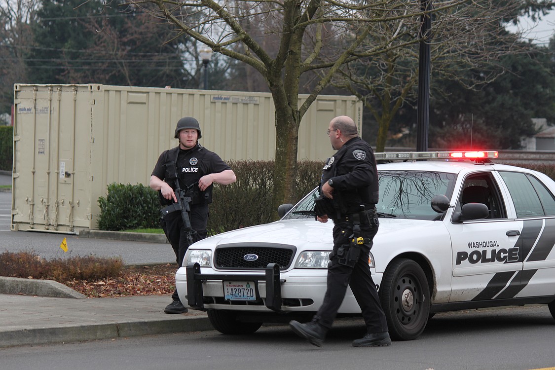 Police secure the scene.