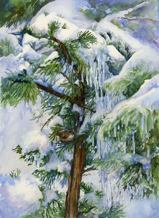 Howard's "Laiden with Snow," demonstrates how she takes her cues from the outside world and incorporates them into her art.