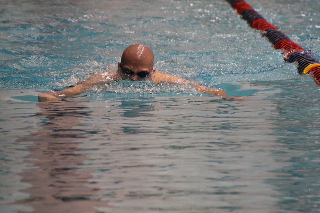 Jake Yraceburu breaking the surface.