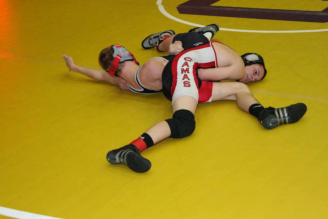 Marcus Hartman earned third place at 112 pounds for Camas High School.
