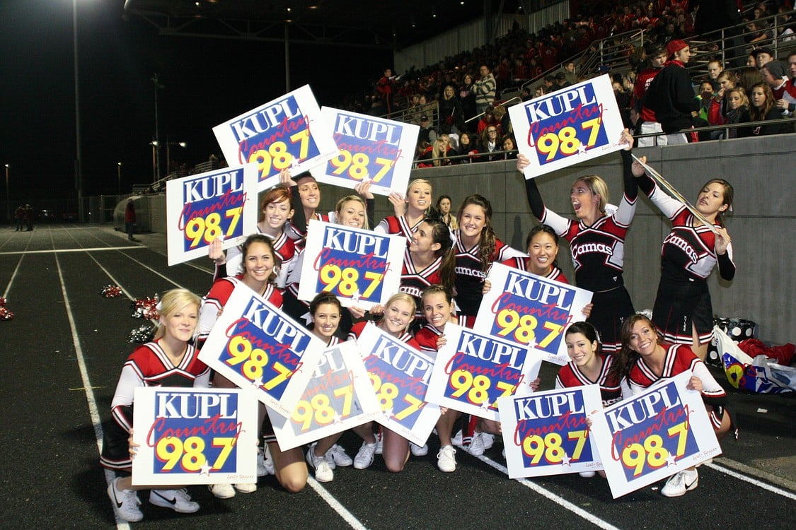 The Camas High School cheerleaders are excited to be on live television Nov. 5, at Doc Harris Stadium.