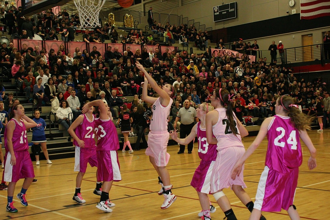 Sydney Schwartz rebounds the ball and puts it back up for two points.