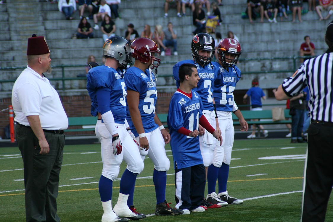 Freedom Bowl coin toss.