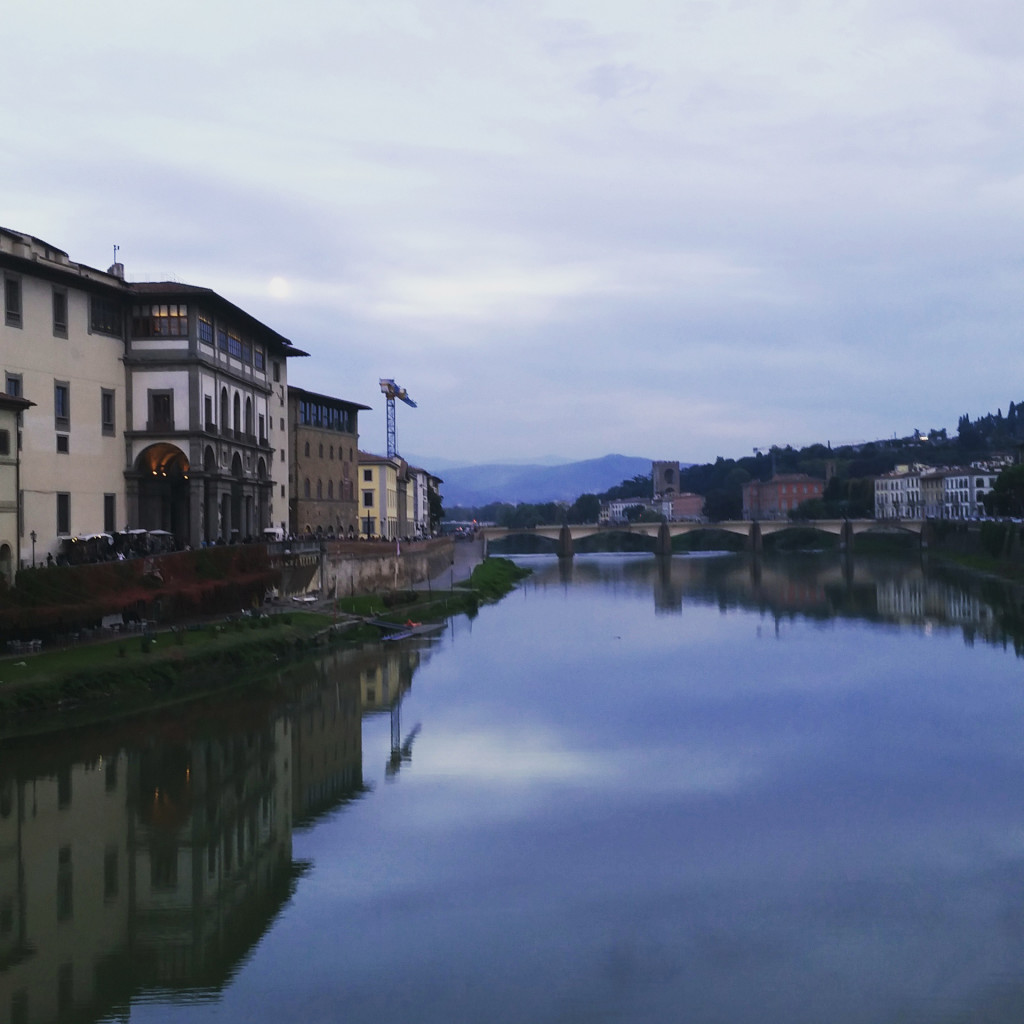 This photo of the Ponte Vecchio, a bridge full of jewelery stores, overlooks the Arno river near where Jonason is living.  