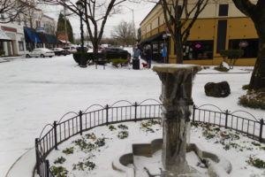 Although temperatures were frigid, local residents still ventured out to the snowy streets of downtown Camas on Sunday afternoon. The National Weather Service is predicting a mix of snow, sleet and freezing rain on Sunday night, creating a recipe for treacherous conditions during Monday morning's commute. The Camas and Washougal school districts will  be closed on Jan. 4