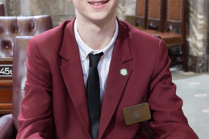 Logan Kesting, an eighth-grader at Skyridge Middle School, spent a week working as a page for Sen. Don Benton of Vancouver.