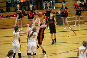 Alyssa Blankenship scored all 12 of her points in the second half Saturday. She also earned 11 steals and 11 rebounds to complete a triple-double and help Washougal beat White River 40-34 in overtime. 
