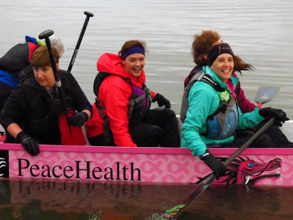 Jill MacKenzie (middle row) has made lifelong friendships on the Catch 22 dragon racing boat at Vancouver Lake. She cannot wait to compete with them in Australia. "It's going to be a great time with teammates who are like family to me," she said. "We're all excited for this adventure. We may never get this chance again." 