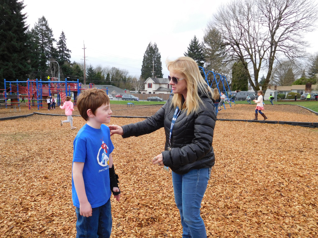Lucia Raynor has been working as a playground supervisor for 15 years at Hathaway Elementary School. "The kids keep me coming back," she said.