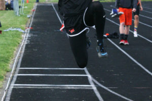 Austin McLoughlin leaped to fourth place for Washougal in the long jump at the Panther Twilight Friday, at Fishback Stadium.
