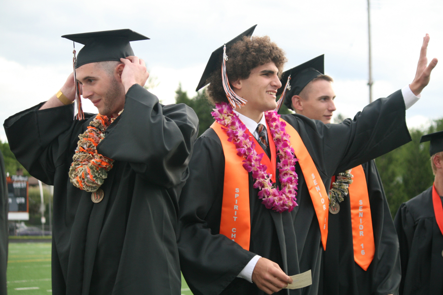 WHS graduates gathered backstage Saturday, while preparing to receive their diploma cases. They picked up their diplomas on Monday. 
