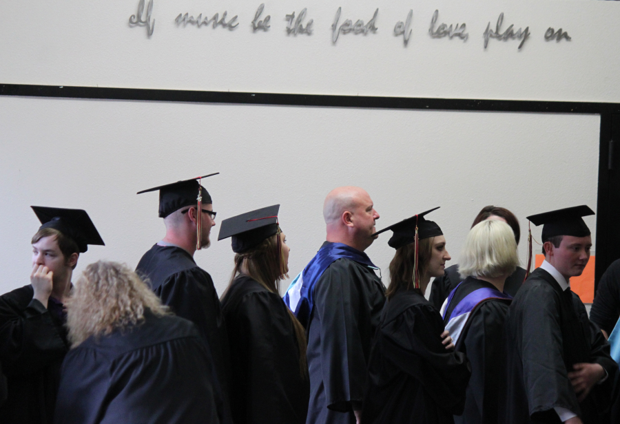 Graduating Excelsior High School seniors wait with great anticipation for the ceremony to begin.