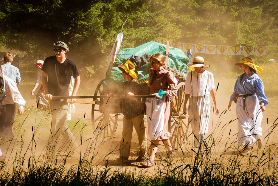 Youth pulled handcarts filled with supplies between 6 and 13 miles per day, during the pioneer trek held in July in Trout Lake, Wash. (Contributed photos)