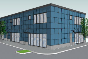 A two-story building, with three retail spaces on the first floor and nine, 700-square-foot apartments on the second floor, is planned for the northwest corner of 20th and Main streets, in downtown Washougal. Public art would be part of the east wall. The project has received preliminary site plan approval from the Washougal community development department. (Rendering by architect Brett Schulz)