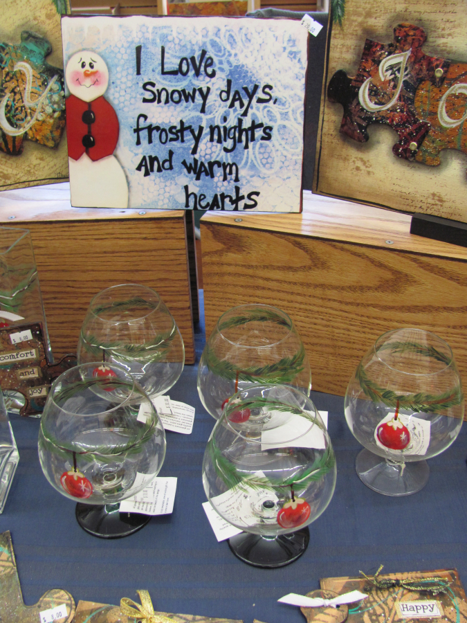 Holiday glasses gave this vendor table an extra festive feel. (Post-Record file photo)