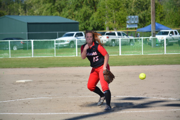 Kennedy Ferguson pitched her heart out for the Papermakers at the bi-distict tournament.