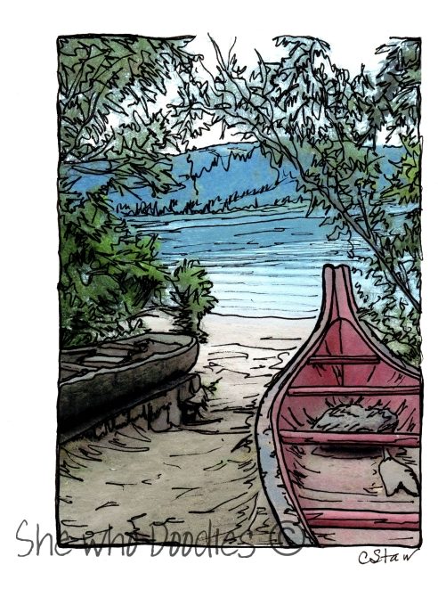This image of the canoes at Captain William Clark Park in Washougal was created by Cyndee Starr, and is featured on posters for the upcoming Washougal Art Festival, of which she is a featured participant.