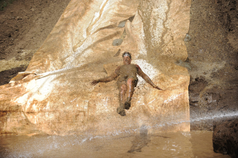 A Spartan Race in Washougal is not complete without going down this water slide.
